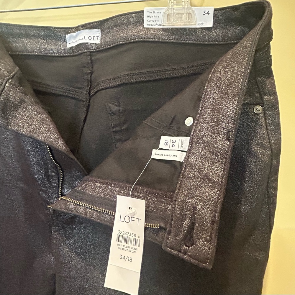 LOFT Shimmering Black Jeans - Picture 3 of 5